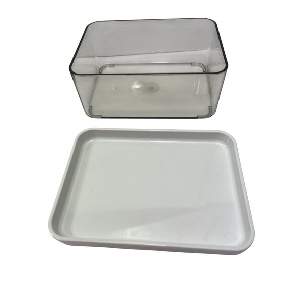 Set Of 2 Stackable Clear Storage Containers With White Lids 6.5" X 4.5" X 2.5" 1 - Picture 3 of 3